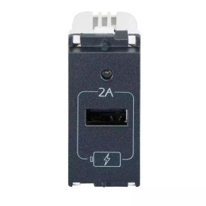 enGem USB Charger 2A  1 Module  Stone Grey 